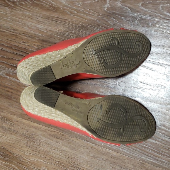 (8.5) Dexflex Comfort Peep Toe Wedge Heel Espadrilles Modern Contemporary - Picture 12 of 15